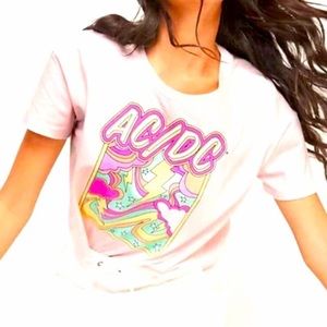 AC/DC pink crop top T-shirt